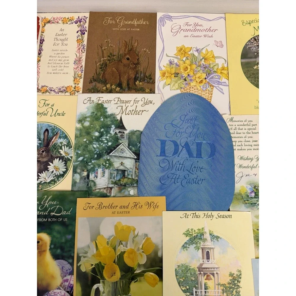 Vintage Easter Greeting Cards Fronts ONLY Scrapbooking Crafts Lot of 50+ Bunnies
